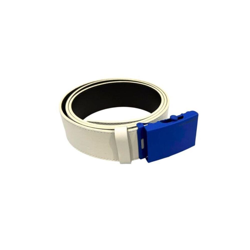 Borbonese Classic Leather Belt Men White Belts